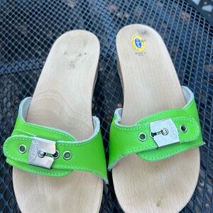 Dr. Scholl's Lime Green Slide Sandals